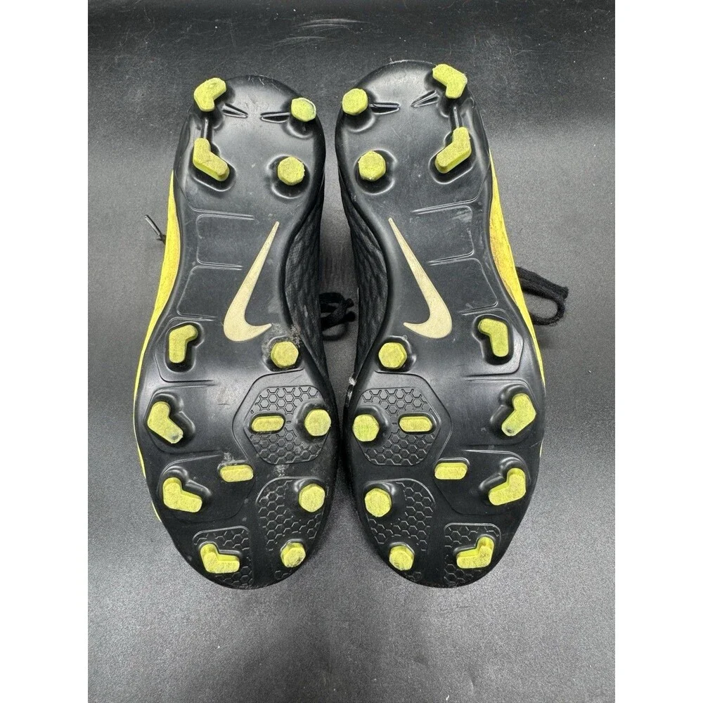 Nike Hypervenom Phelon 3 FG Soccer Cleat Youth Size 2.5Y Black/Yellow GUC